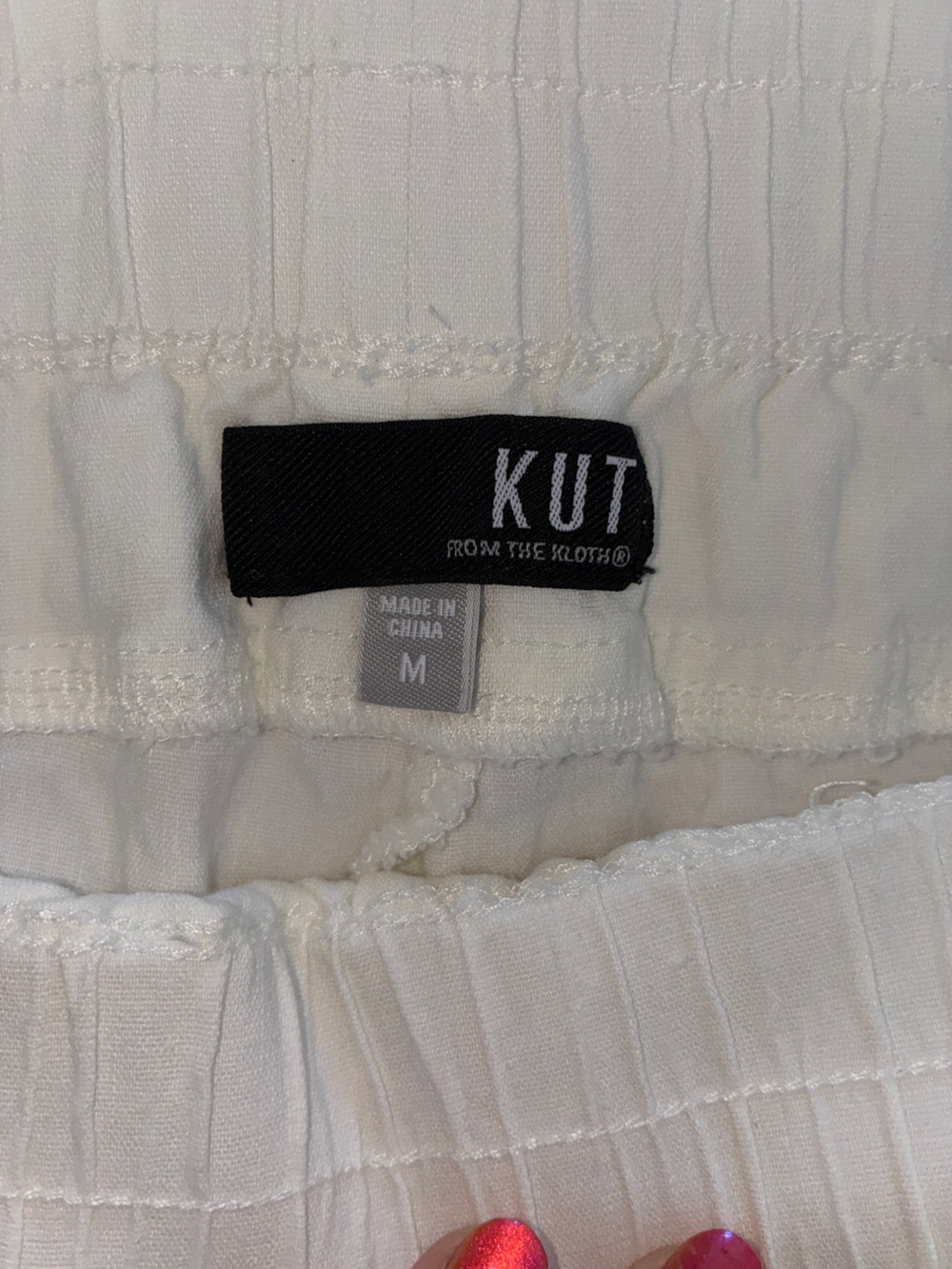 KUT From The Cloth White Linen Cargo Drawstring Pants - Picture 2 of 13